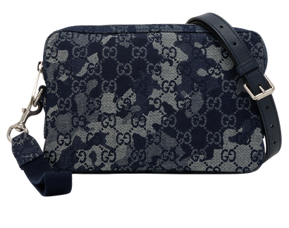 GG Camouflage Crossbody, &pound;750, Handbags, Navy, Denim, Front view